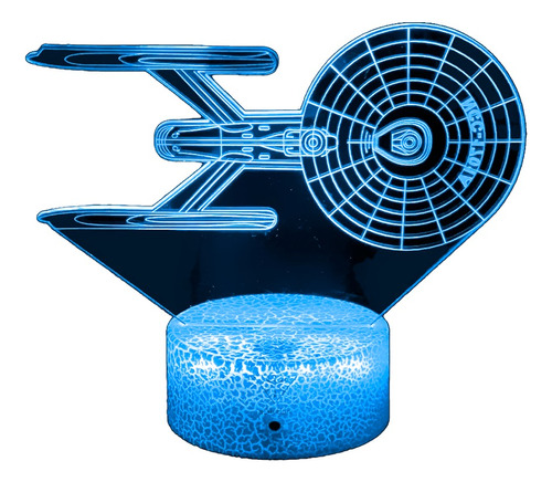 Lámpara 3d Uss Enterprise Star Trek Base A+ C.remoto + Pilas