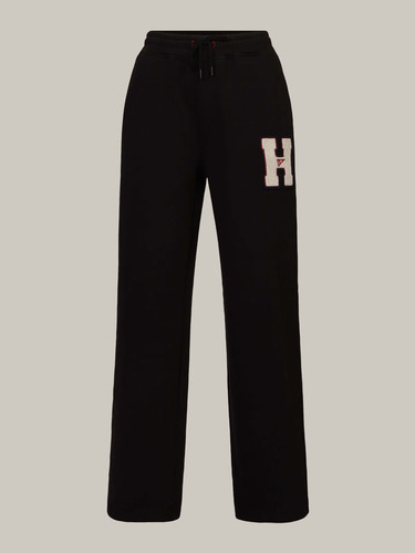Jogger Negro De Algodón Con Logo Afelpado Tommy Jeans Mujer