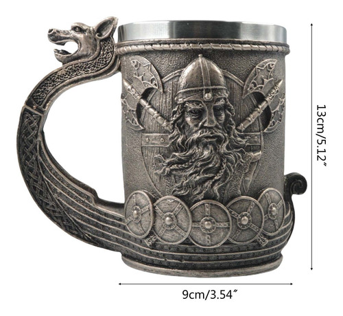 Jarra De Cerveza Norse Viking Runes Pirate Con Línea De Acer