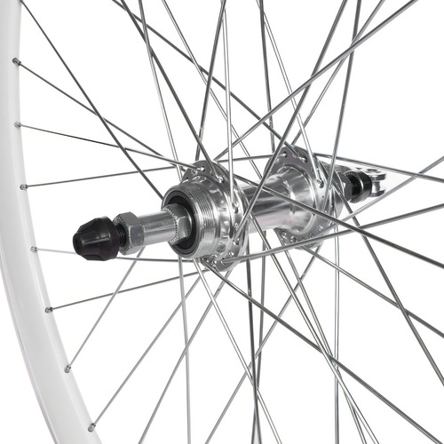 Rodas de bicicleta em alumínio branco R700 36h | Fixie Bicimex