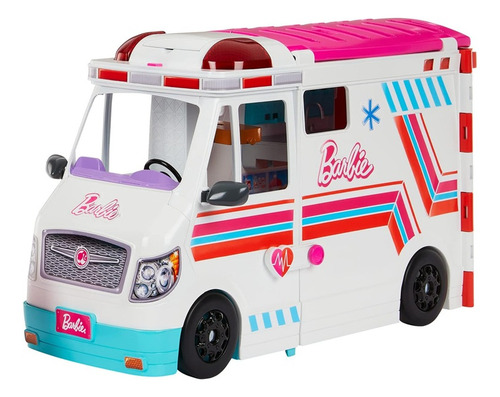 Barbie Ambulância E Clínica Médica 2 Em 1 Com Luz E Som