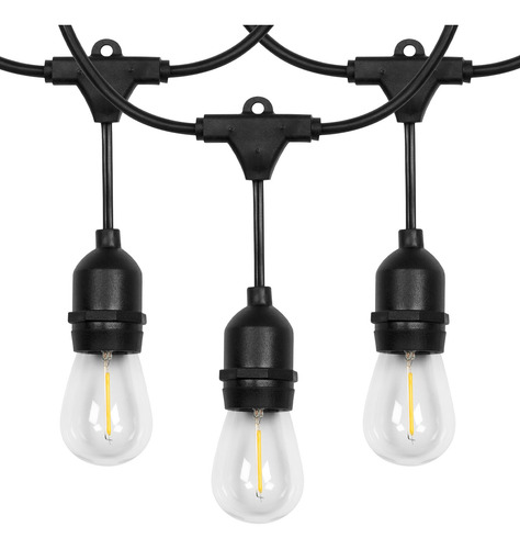 Serie De Luces 15 Focos Vintage Led Extensión 14.6m Exterior