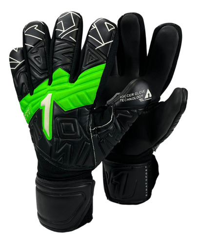 Guantes De Portero Rinat Fiera Gk Semi Negro Verde Adulto