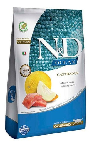 Ração N&D Ocean Gatos Adultos Castrados Salmão 7,5kg