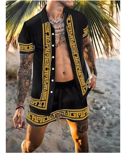 Conjunto De Camisa De Playa Havaianas Vintage Para Hombre