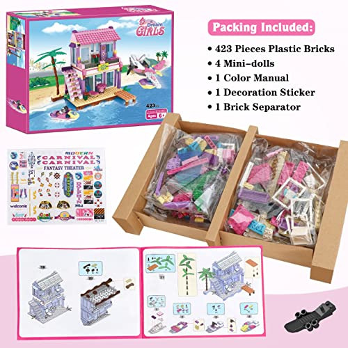 Building Blocks Toy Intwiwdela Dream Girls Beach House 423 U