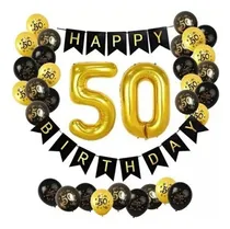 Comprar Kit Globos 50 Años Decoración De Cumpleaños Fiesta