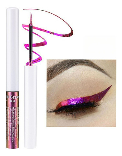 1pz Delineador De Ojos Líquido Camaleón De Larga Duración, D Color Violeta6# Efecto Metálico