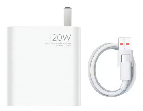 Cargador De Pared 120w Usb A Tipo C Ultra Rapida + Cable Blanco