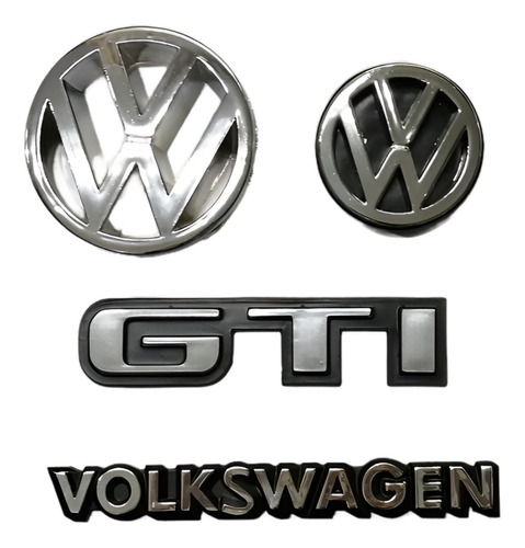 Juego Emblemas Vw Golf Gti A2 89-92 Cromados Mk2