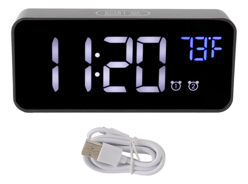 Reloj Digital Con Alarma Led Y Termómetro, Función Snooze, C