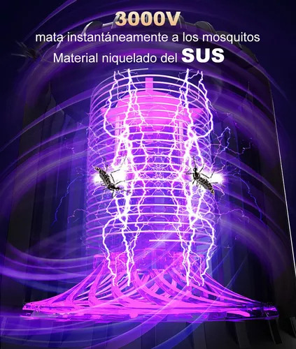 Matamosquitos Recargables para Interiores y Exteriores modo de Luz para Ambiente Nocturno Funcionamiento Silencioso Ahorro de Energía Haozi Bd-360