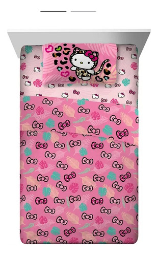 Set De Sabana Hello Kitty 4 Pz P/ Niña Matrimonial 