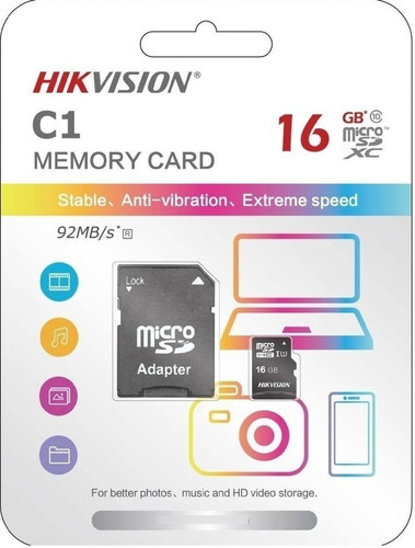 Memoria Micro Sd Hikvision 16gb Clase 10 + Adaptador Sd Css