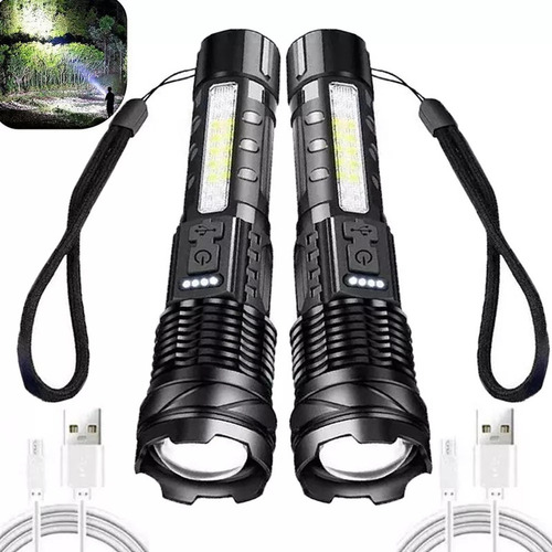 2 Lanternas A Laser De Titânio/lanterna Super Potente Lanterna Preto