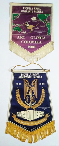 Pendones Antiguos Originales Escuela Naval Almirante Padilla