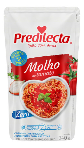 Molho de Tomate Refogado Predilecta Zero sem glúten em sachê 340 g