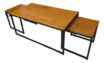 Comprar Mesas Ratonas Nido Madera Y Hierro 3 Unidades
