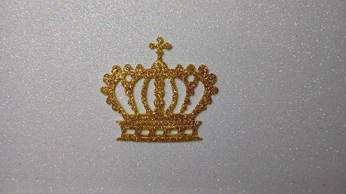 Figura Troquelada Corona Rey Papa Goma Eva Glitter(20utotal) Dorado