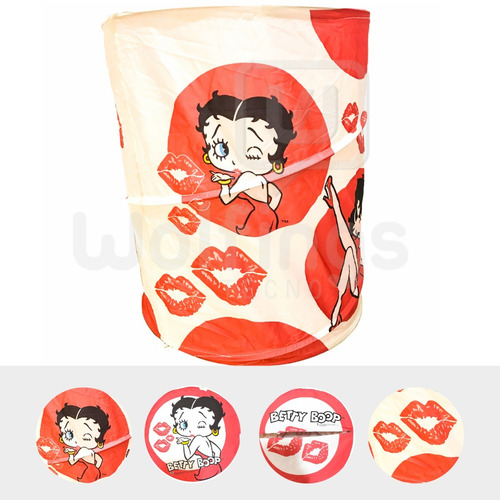 Cesto Canasto Betty Boop Organizador Redondo Plegable