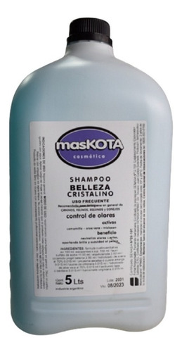 Shampoo Maskota Belleza Cristalino Bidón X 5 Litros