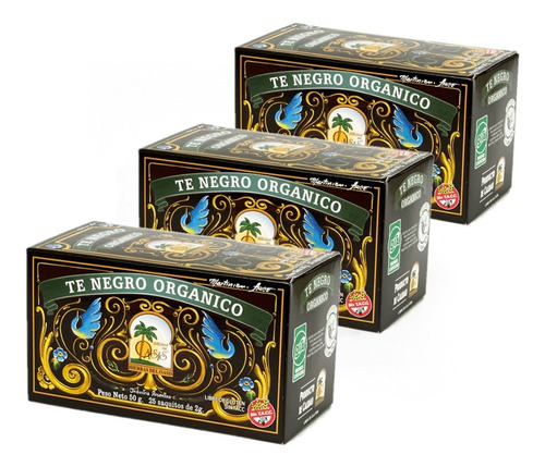 Té Negro Orgánico Hierbas Del Oasis Pack X 3 Cajas