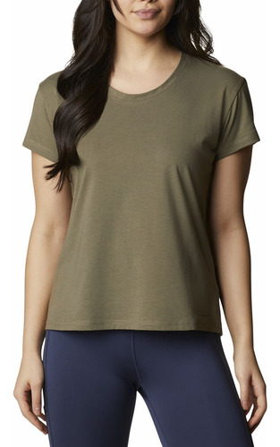 Remera Columbia Sun Trek Tee M/c Mujer (stone Green)