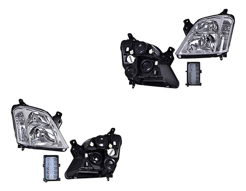 Par Juego Faros Chevrolet Meriva 2007 - 2008 Depo Qwe