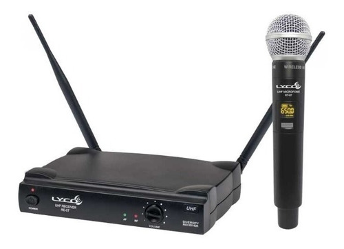 Microfone Sem Fio Multifrequencial Lyco Uh07 M De Mao Uhf 26