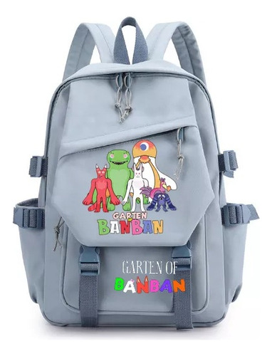 Bolsa De Lona Infantil Garten Of Banban Game Student Color Azul Claro