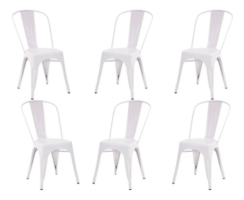 Set X6 Silla Metal Tolix Blanca