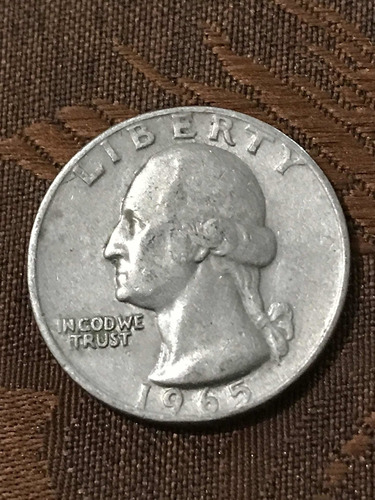 Moneda Quarter Dollar 1965 Estados Unidos.