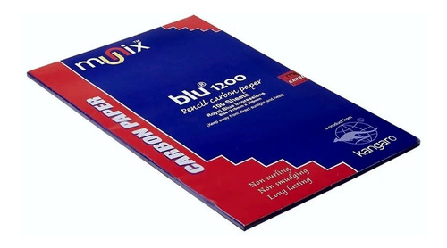 Papel Carbónico Munix Blu 1200 Azul X 100 Hojas 21 X 33 Cm.
