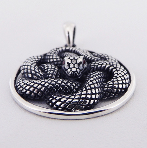 Imagem 4 de 6 de Pingente Cobra Serpente, Granada Natural, Prata 925 31904068