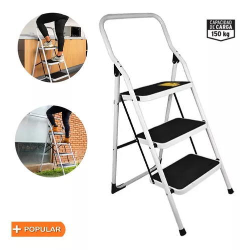 ESTU-2PB Escalera tubular, plegable, 2 peldaños con barandal, Pretul TRUPER