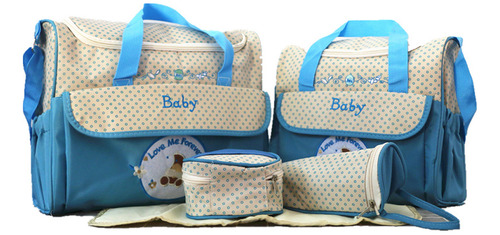 Set 5 Bolsa Pañales Impermeable Grande Maternal 2 Niños Lunc