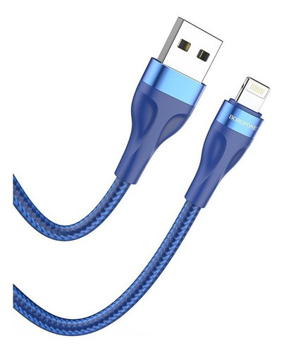 Cable De Carga Datos Usb A Tipo-c 2.4a Nylon Resistente 1 M Color Azul