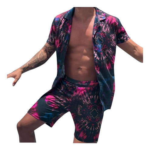 2 Piece Tropical Outfit Luxury Set For Men Floral Short