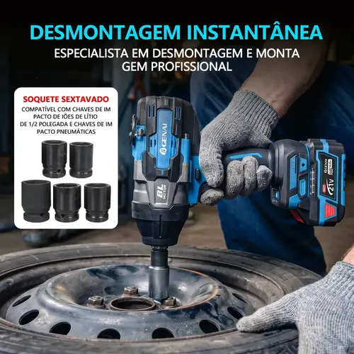 Chave De Impacto 2300nm, Parafusadeira E Furadeira 3/4 Pol