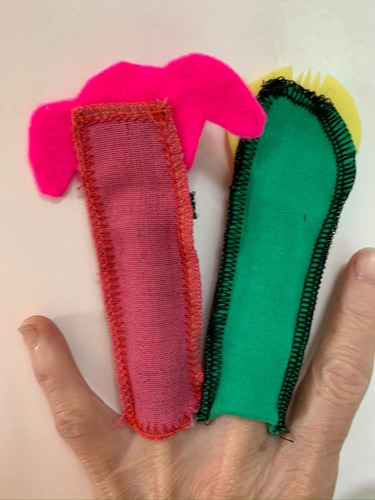 10 Titeres Dedo De Tela 11cm Cuerpo Cosido Cara Pegada (Usado)