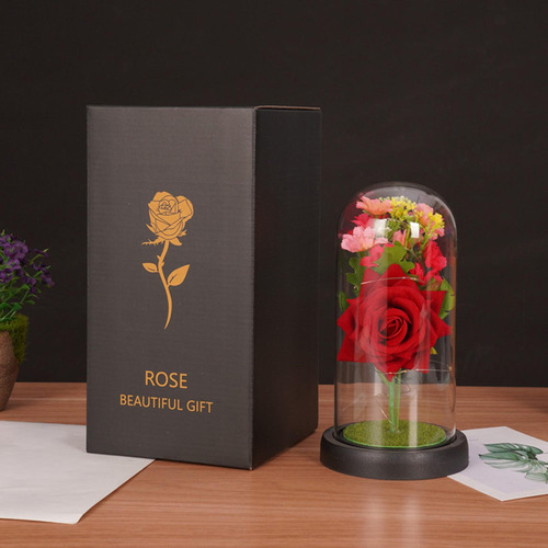 Rosa Flores Artificiales Flor De Rosa En Vidrio Y Rosa Para