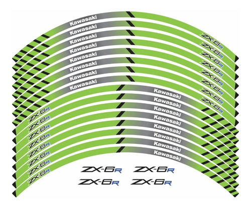 Adesivo Friso Refletivo Roda Moto Kawasaki Ninja Zx6r Zx 6r