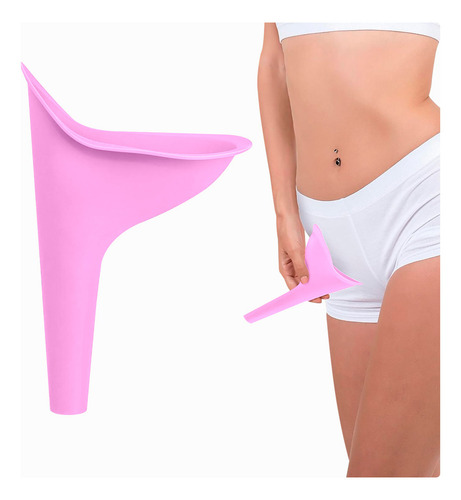 Orinal Urinario Portátil Femenino De Silicona Reutilizable Para Mujeres Greenclef Dispositivo De Micción De Pie Para Camping Viajes Actividades Al Aire Libre Flexible Y Fácil De Usar Color Rosa