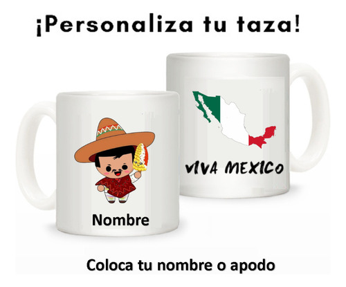 Taza Muñeca Mexicana Lele Personalizada Cantarito Cafe #15