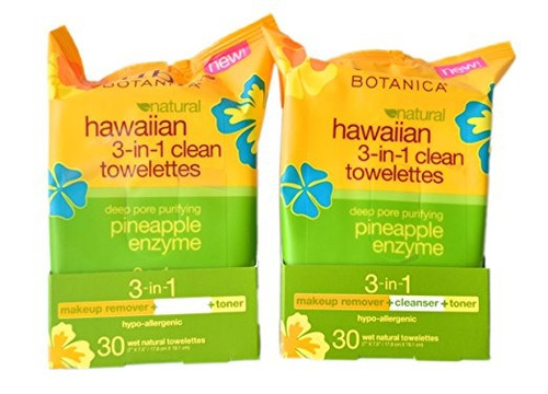 Alba Botanica Hawaiano 3-en-1 Clean Toallitas, 30 Conde, Paq