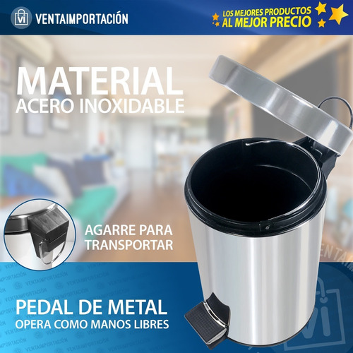 Imagen 3 de 5 de Cestos Tacho De Basura X 2 Unidades De 12l Y De 3l Combo Set