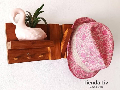 Imagen 2 de 10 de Perchero De Pared Madera Rebatible Moderno Nordico