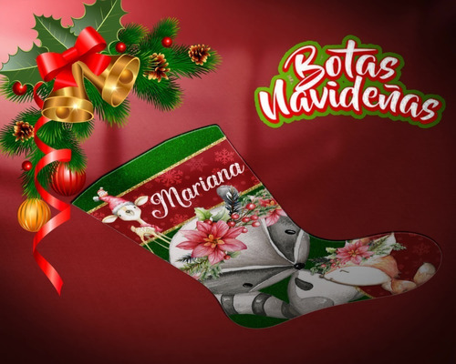 Diseños Para Estampar Sublimar Botas Navideñas M200