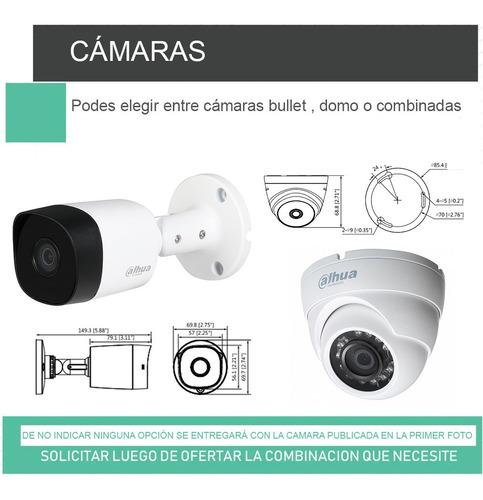Imagen 4 de 7 de Kit Seguridad Dahua Hd Xvr 4ch + 2 Camaras Domo Hd