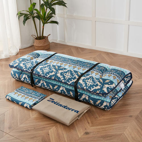 Colchón Futón Enrollable Con Bolsa Almacenamiento Matrimonia